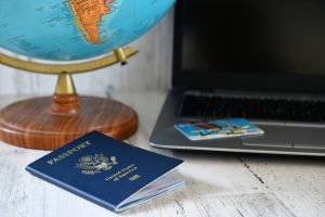 parent signing a child travel consent form to notarize travel consent online on a secure video call